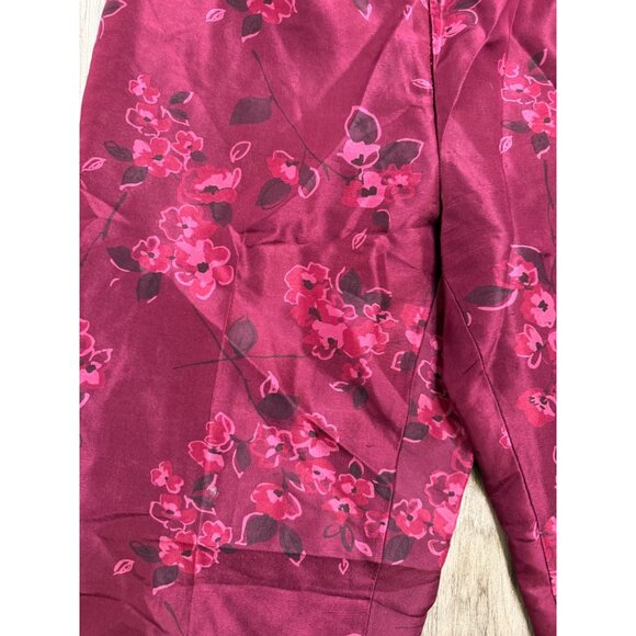 Womens Vtg Finity Naturals 100% Silk Pants Sz 6 Asian Floral feminine zip Y2K - Picture 6 of 16